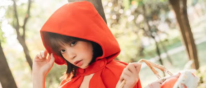 奈汐酱niceCOS图片小红帽,谁来当这个大灰狼