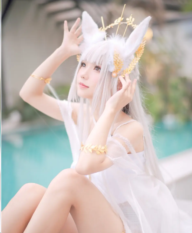 花柒Hana《白金cos泳装》精品摄影作品赏析插图4 花柒Hana《白金cos泳装》精品摄影作品赏析