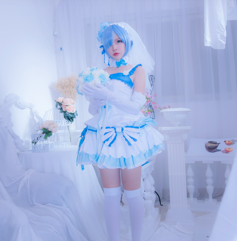 【花开绽放的梦幻婚礼】二佐Nisa小姐姐cos《唯美蕾姆花嫁》插图3 【花开绽放的梦幻婚礼】二佐Nisa小姐姐cos《唯美蕾姆花嫁》