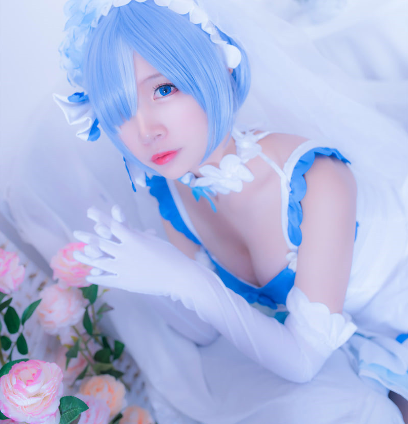 【花开绽放的梦幻婚礼】二佐Nisa小姐姐cos《唯美蕾姆花嫁》插图4 【花开绽放的梦幻婚礼】二佐Nisa小姐姐cos《唯美蕾姆花嫁》