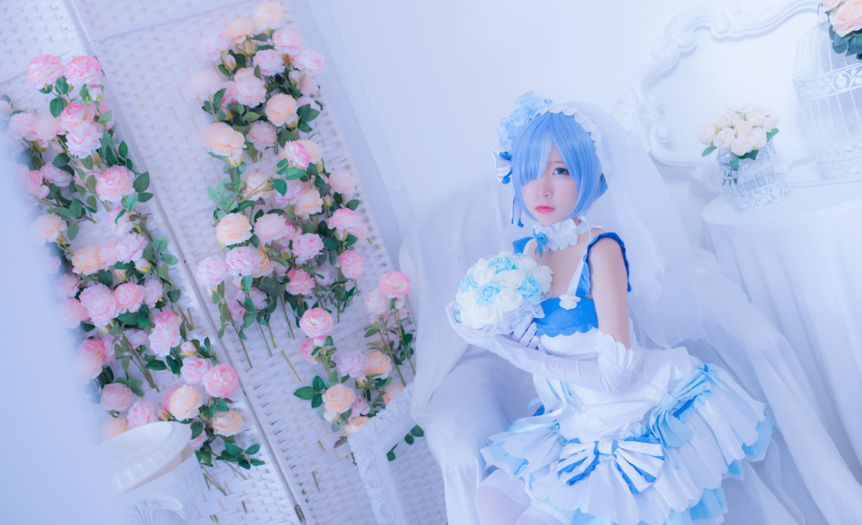 【花开绽放的梦幻婚礼】二佐Nisa小姐姐cos《唯美蕾姆花嫁》插图5 【花开绽放的梦幻婚礼】二佐Nisa小姐姐cos《唯美蕾姆花嫁》