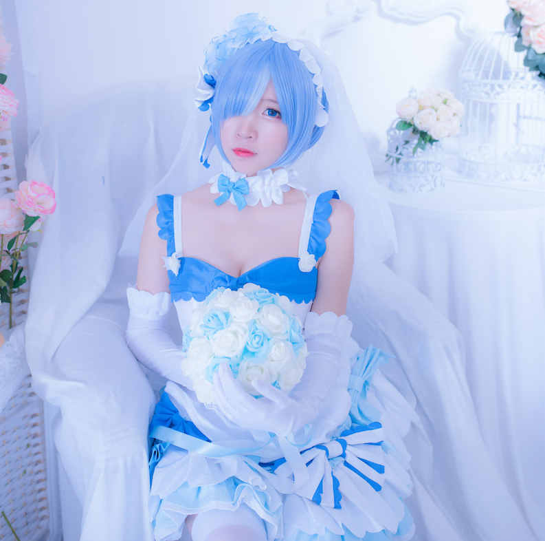 【花开绽放的梦幻婚礼】二佐Nisa小姐姐cos《唯美蕾姆花嫁》插图6 【花开绽放的梦幻婚礼】二佐Nisa小姐姐cos《唯美蕾姆花嫁》