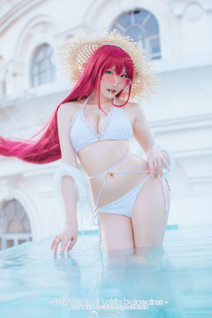 碧蓝航线COSPLAY:瓜希酱cos絮库夫,身穿纯白比基尼秀身材 碧蓝航线COSPLAY:瓜希酱cos絮库夫,身穿纯白比基尼秀身材