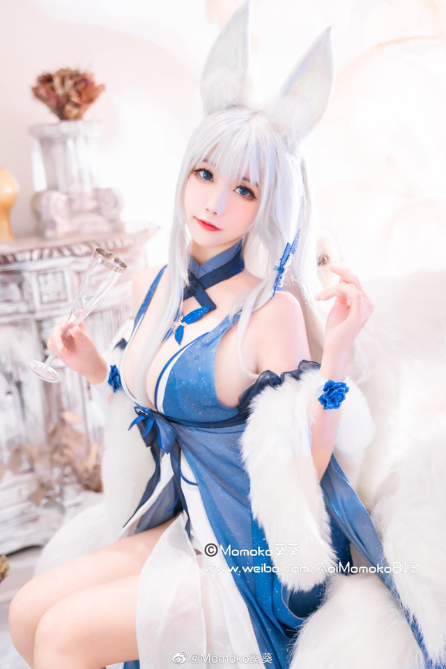 Momoko葵葵@碧蓝航线cos作品 | Momoko葵葵cos“蓝玫瑰”信浓