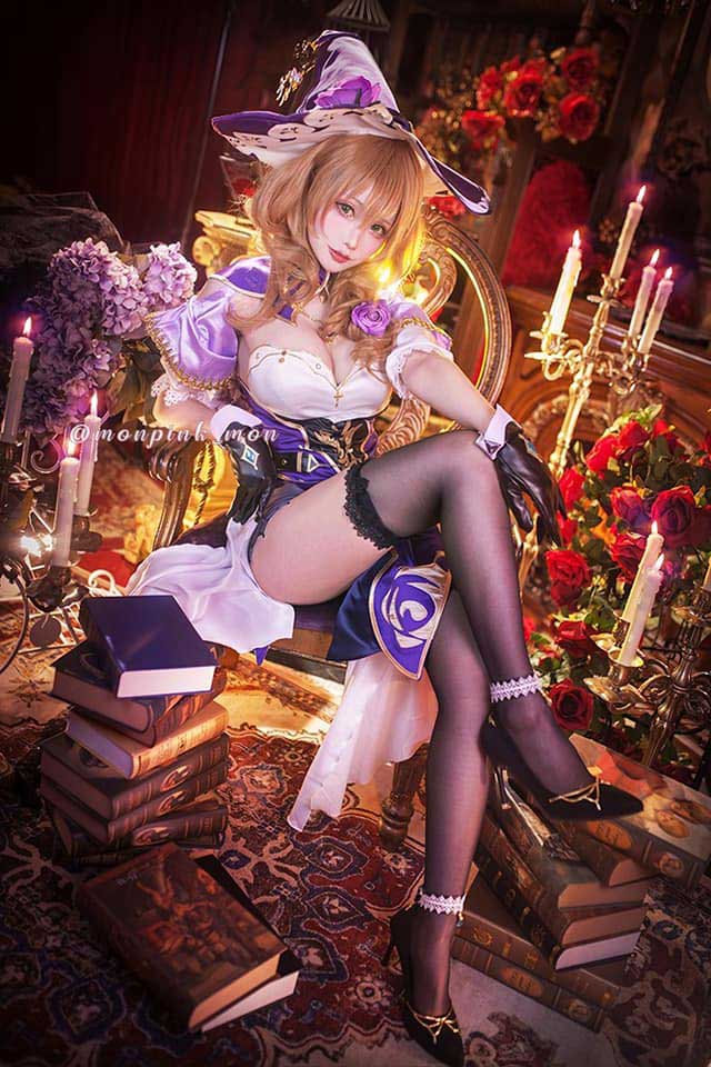 Mon夢_monpink cosplay | Mon夢_monpink在《原神》cos丽莎（Lisa）