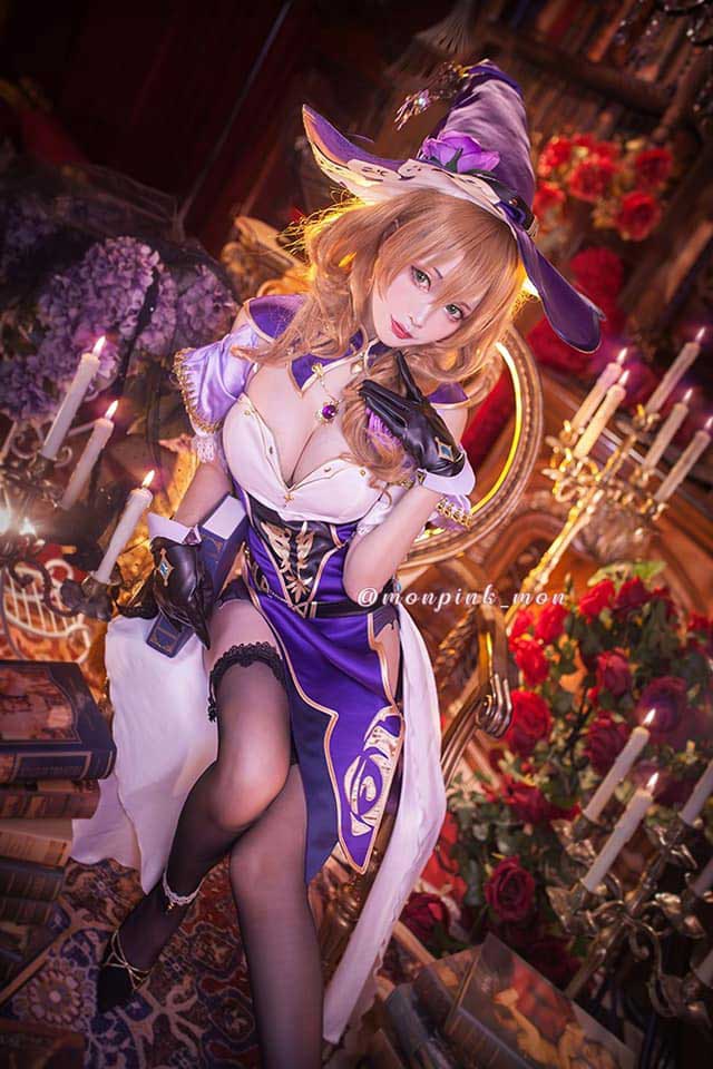 Mon夢_monpink cosplay | Mon夢_monpink在《原神》cos丽莎（Lisa）