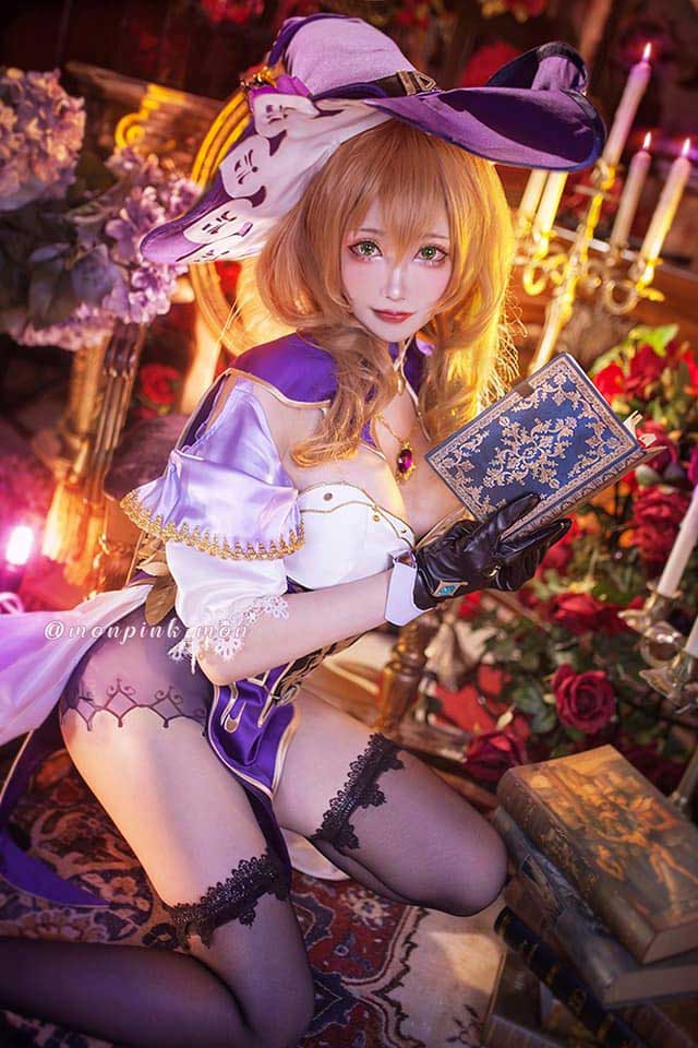 Mon夢_monpink cosplay | Mon夢_monpink在《原神》cos丽莎（Lisa）