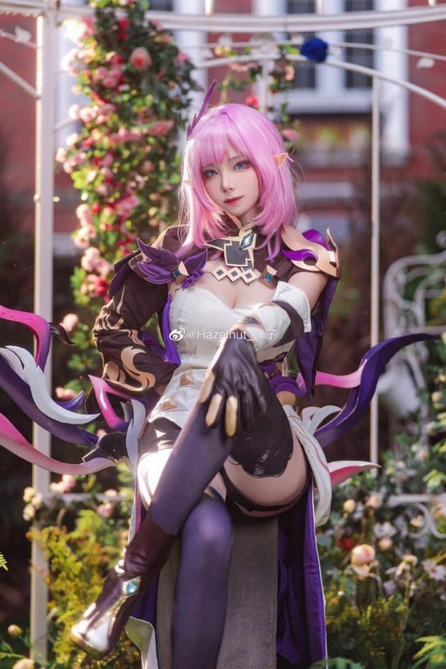 coser@Hazelnut_榛子在《崩坏3》化身“粉色妖精”爱莉希雅