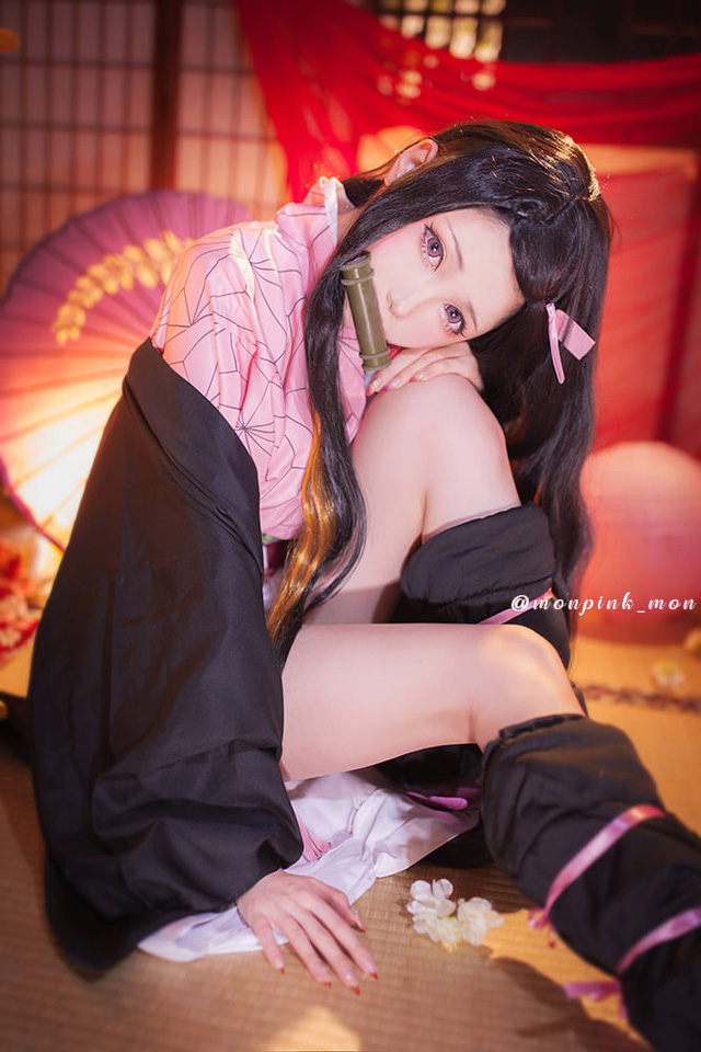 Mon夢_monpink在《鬼灭之刃》中的一系列kimetu no yaiba cosplay