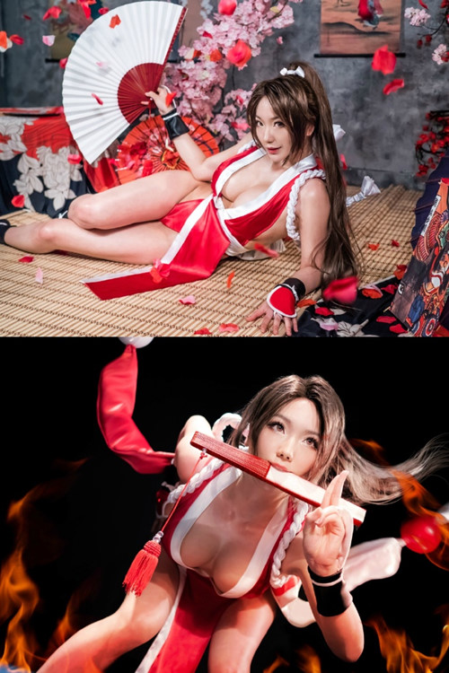韩国coser@Pion Kim在《The King Of Fighters》完美cosplay不知火舞