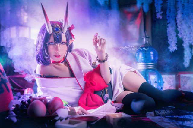 魅惑妖姬cosplay，雨波_HaneAme化身酒吞童子展现神秘妖异之美