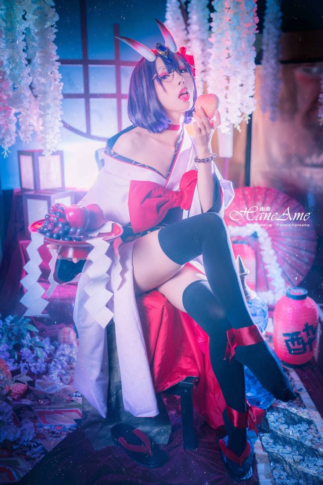 魅惑妖姬cosplay，雨波_HaneAme化身酒吞童子展现神秘妖异之美