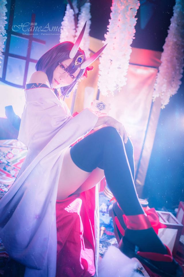 魅惑妖姬cosplay，雨波_HaneAme化身酒吞童子展现神秘妖异之美