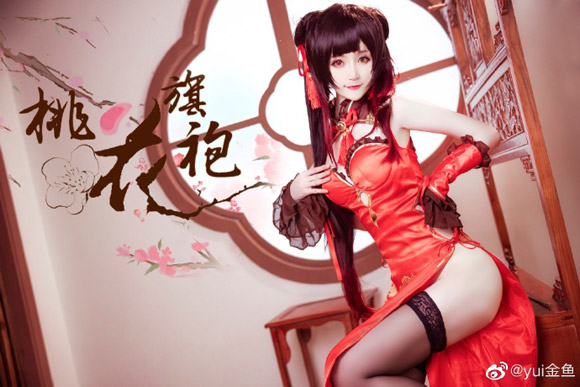 《约会大作战》的“旗袍版”时崎狂三cosplay，yui金鱼展现其优雅之美