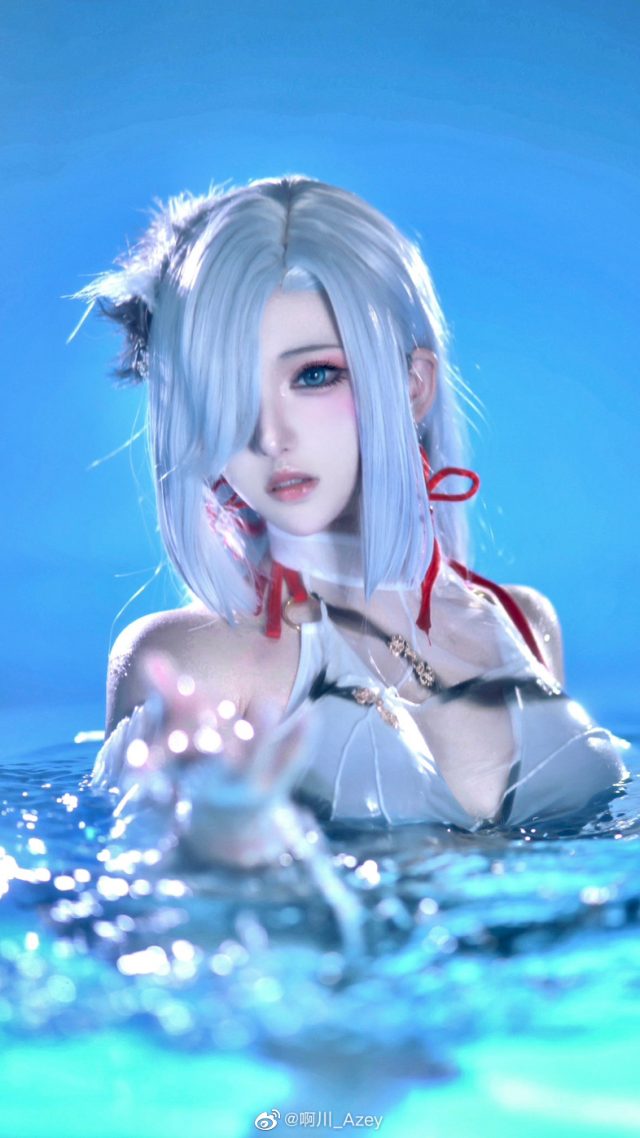啊川_Azey cos《原神》申鹤，美丽迷人尽显神秘魅力