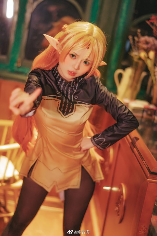 [异世界舅舅]修老虎cos艾尔加，可爱精灵傲娇迷人