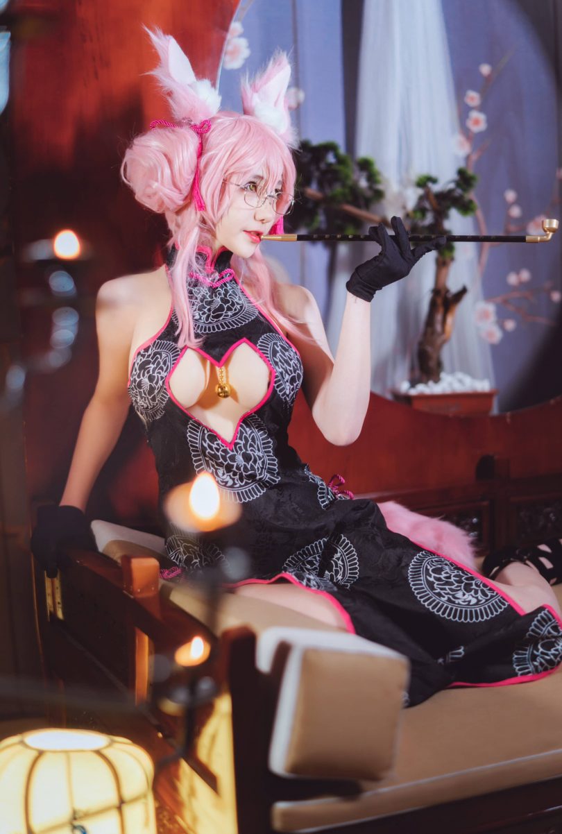 南桃Momoko cos玉藻前 | 南桃Momoko_FGO·玉藻前旗袍cos图包 [16P-87MB]