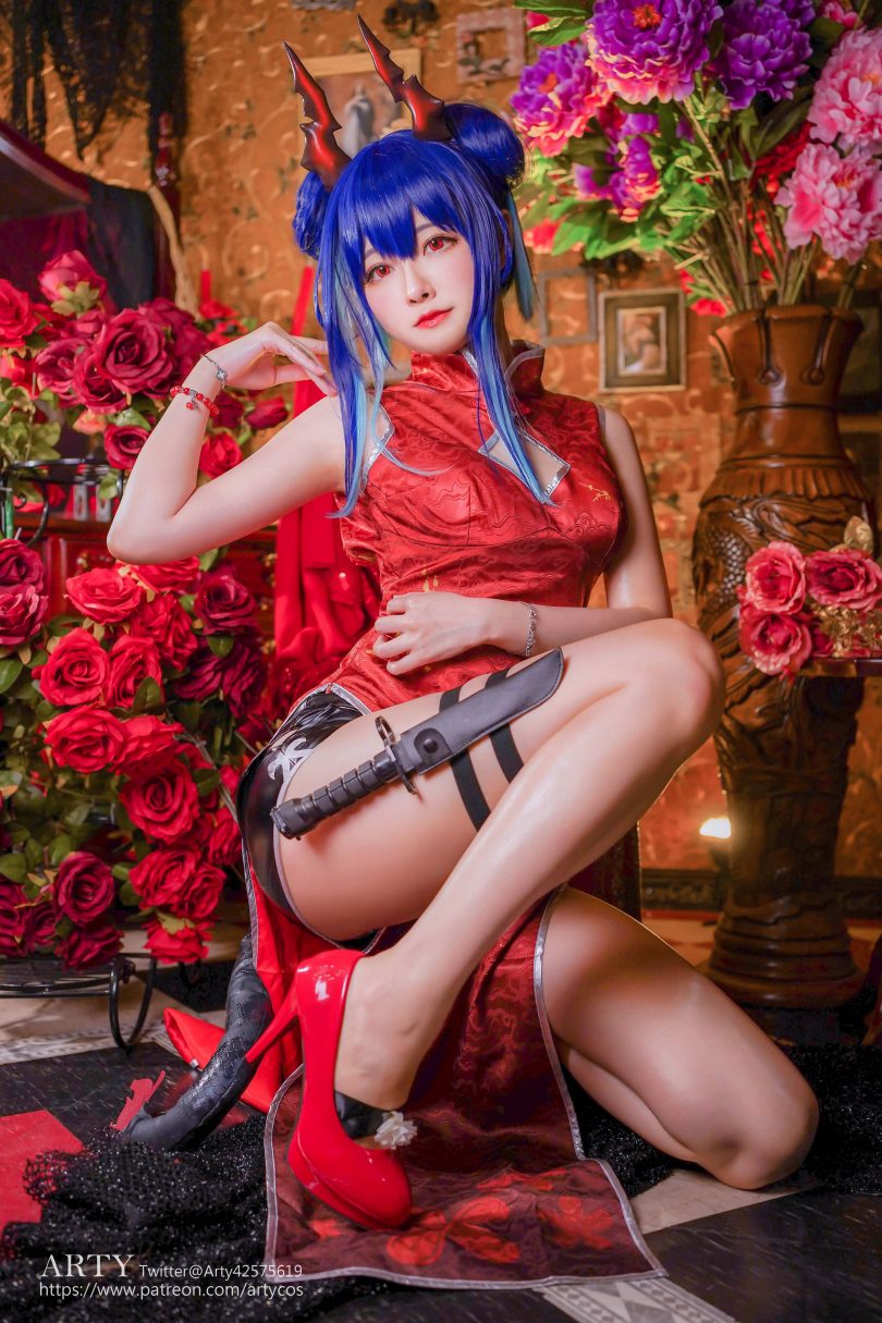 Arty亚缇cos陈 | Arty亚缇_明日方舟·陈 岁红霞旗袍cos作品 [18P-324MB]