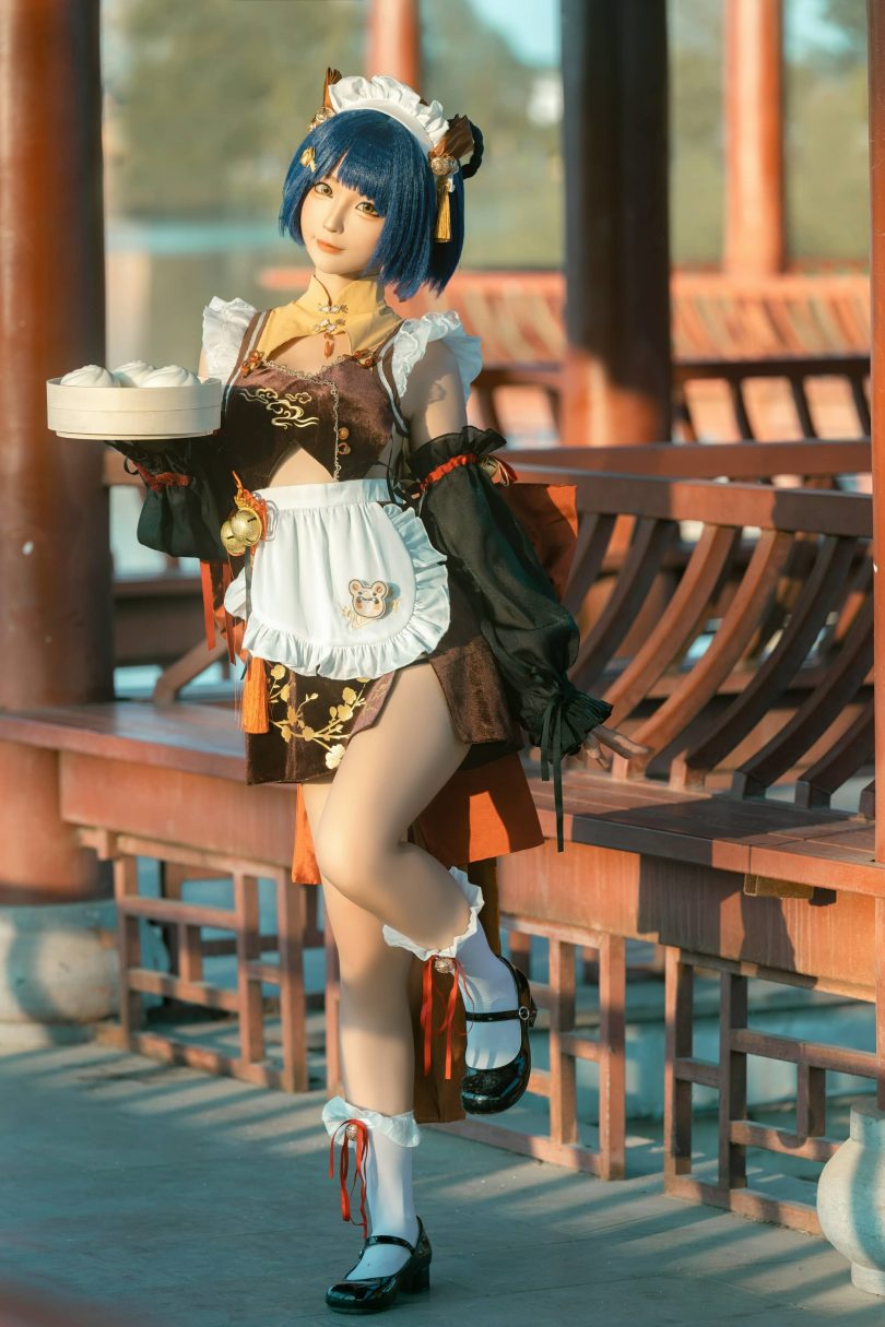 蠢沫沫cos香菱 | 蠢沫沫_原神·香菱女仆cos作品 [27P-234MB]