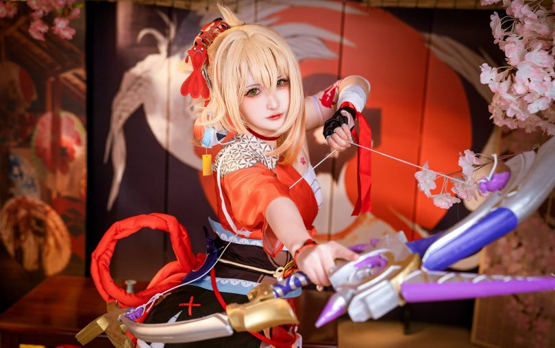 喵喵的喵吖cos宵宫 | 喵喵的喵吖_原神·宵宫cos作品 [15P-135MB]