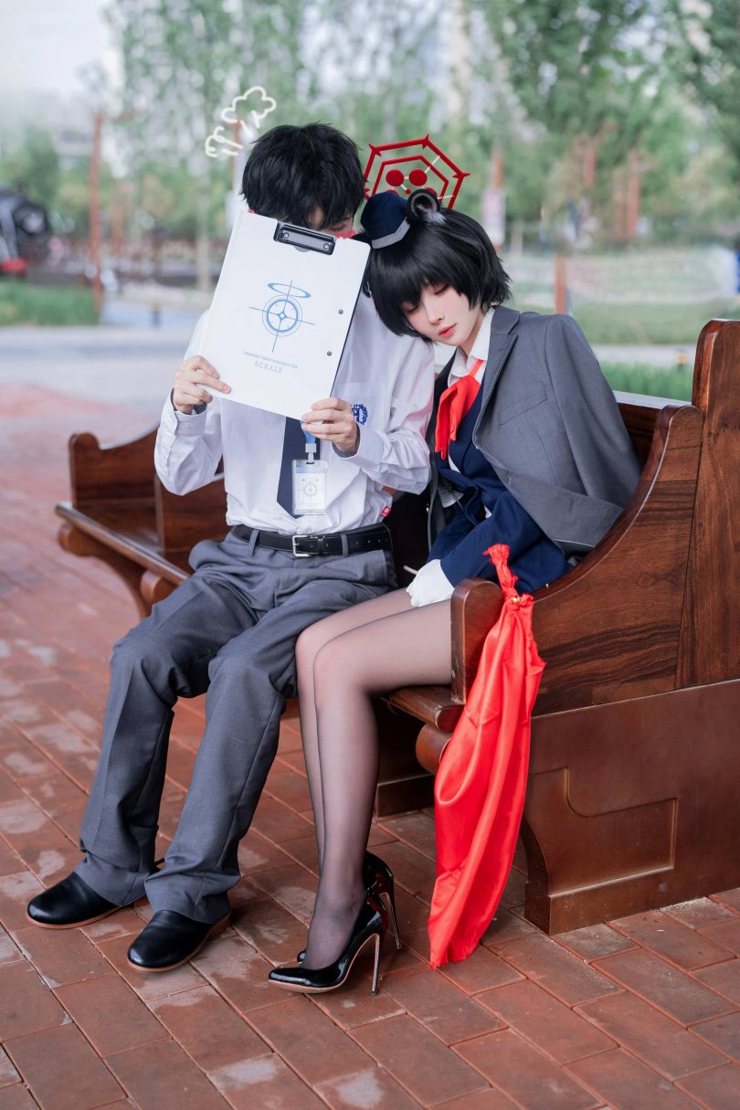 肉扣热热子cos椿 | rioko凉凉子_蔚蓝档案·椿 导游cos [62P12V-1.04GB]
