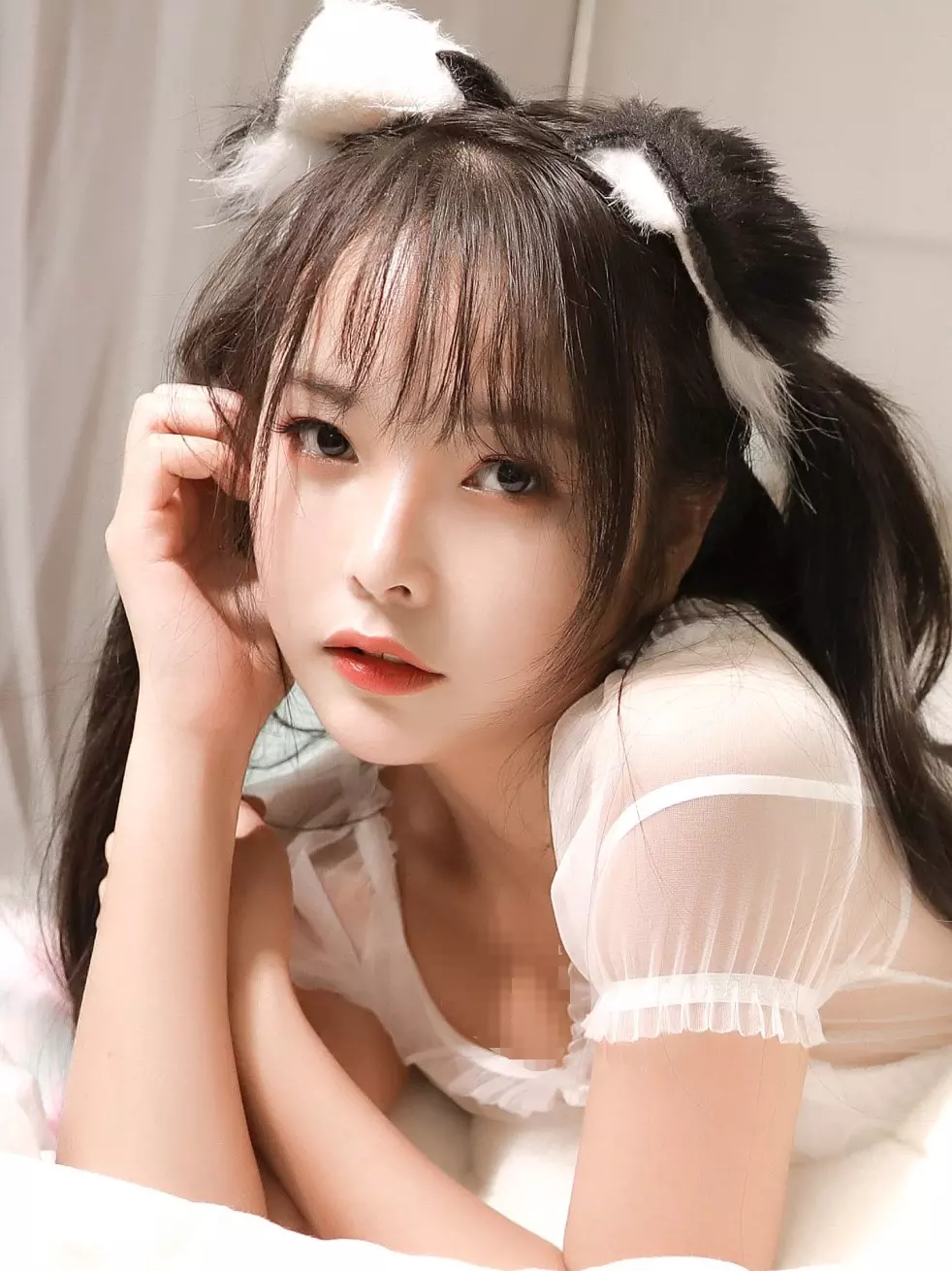 美图欣赏丨Coser苏嫣嫣阿姨全部图片集之毛绒猫耳头饰