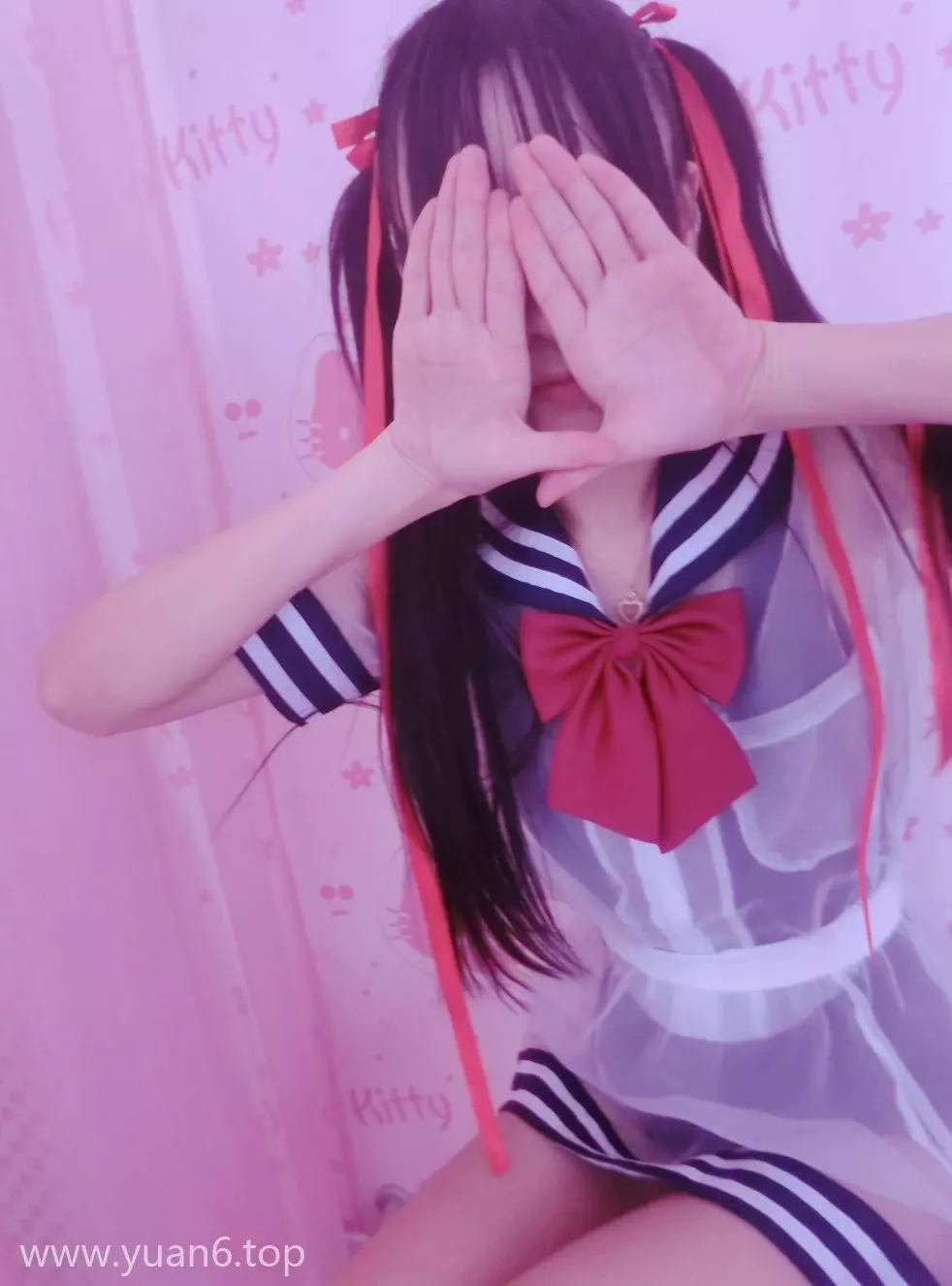 美图欣赏丨Coser双马尾少女赛高酱免费作品之浴缸水手服