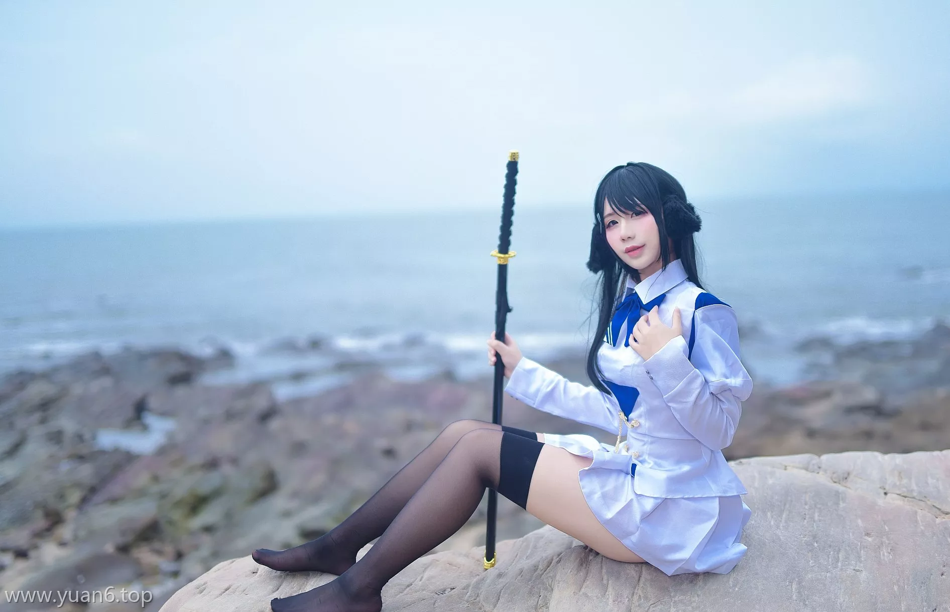 美图欣赏丨Coser九曲Jean-碧蓝航线 海边[18P-97MB]