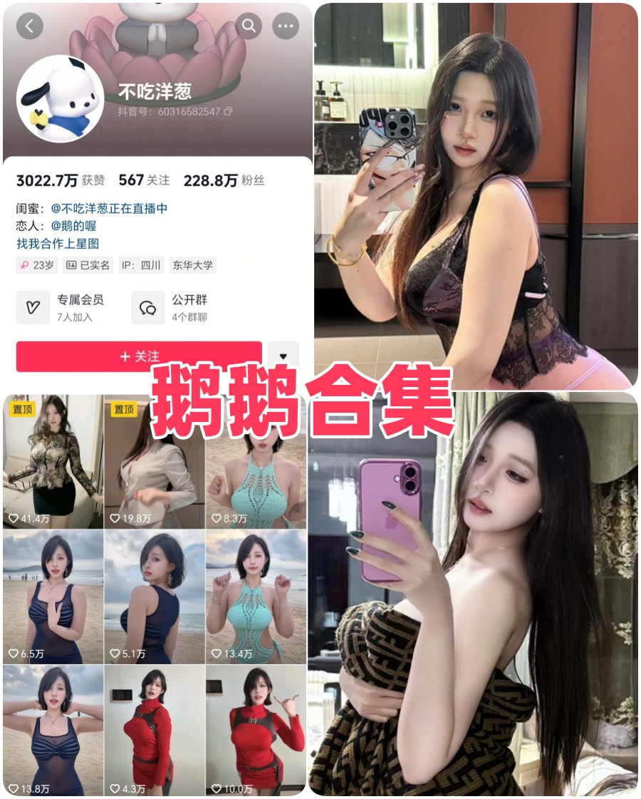 抖音网红鹅鹅 铁粉空间所有图片以及视频资源下载