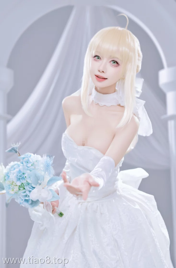美图欣赏丨Coser_Shika小鹿鹿:NO.0131-FGO Saber花嫁[22P-284.5M]