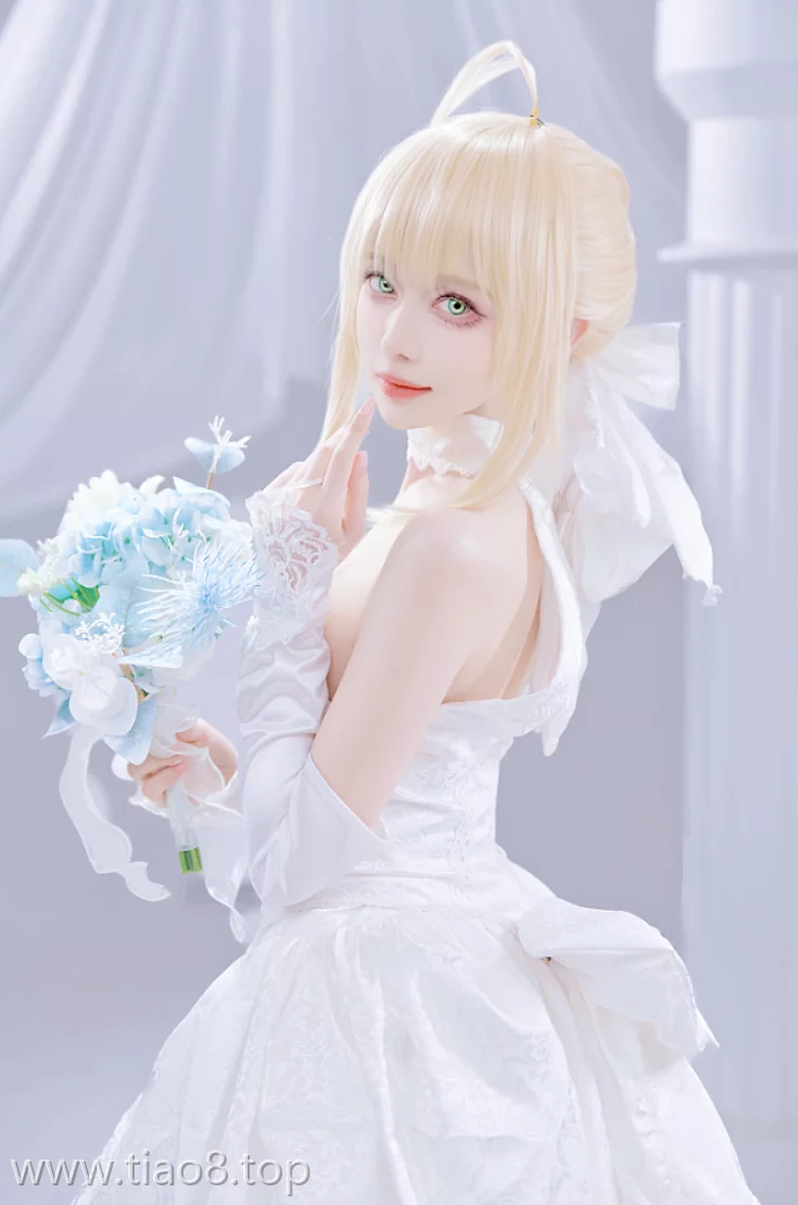 美图欣赏丨Coser_Shika小鹿鹿:NO.0131-FGO Saber花嫁[22P-284.5M]