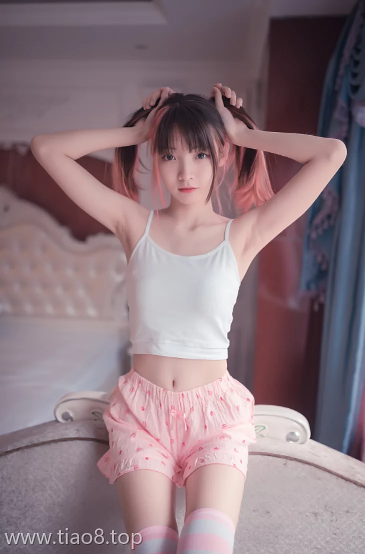 美图欣赏丨Coser祖木子:NO.013-粉白条纹小可爱[50P-220MB]