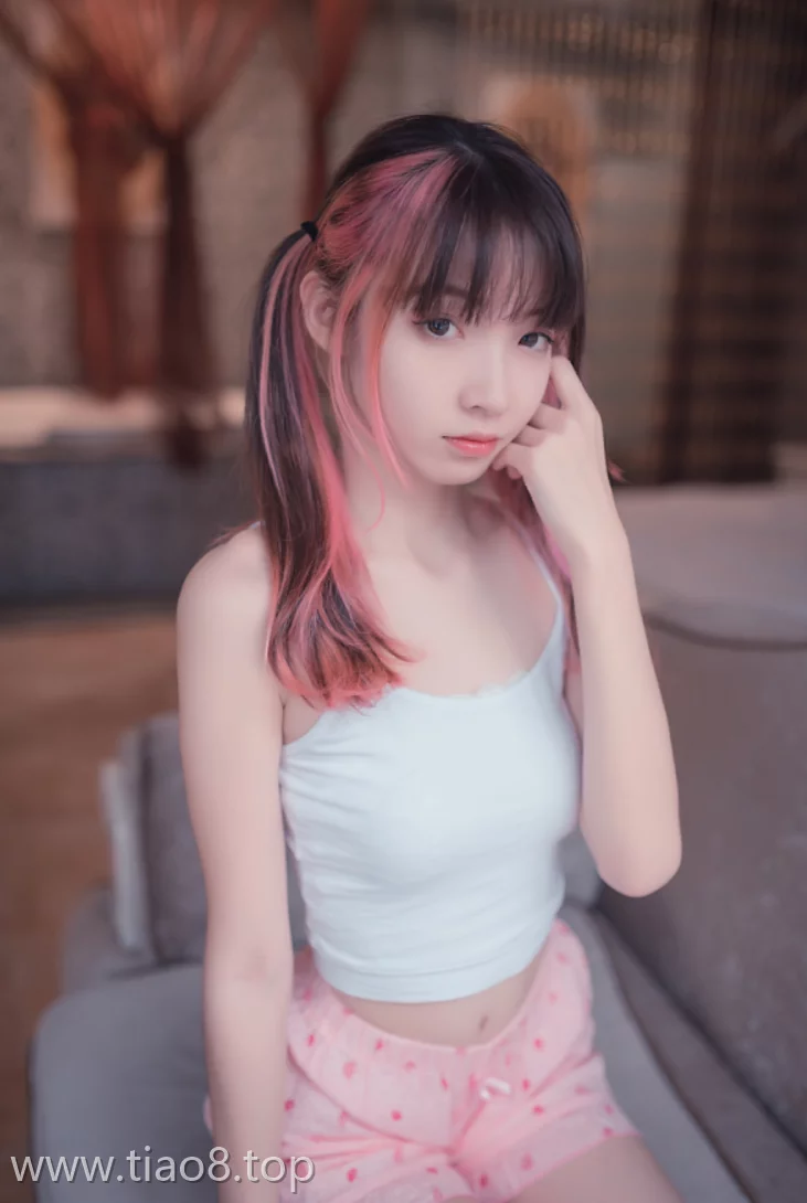 美图欣赏丨Coser祖木子:NO.013-粉白条纹小可爱[50P-220MB]