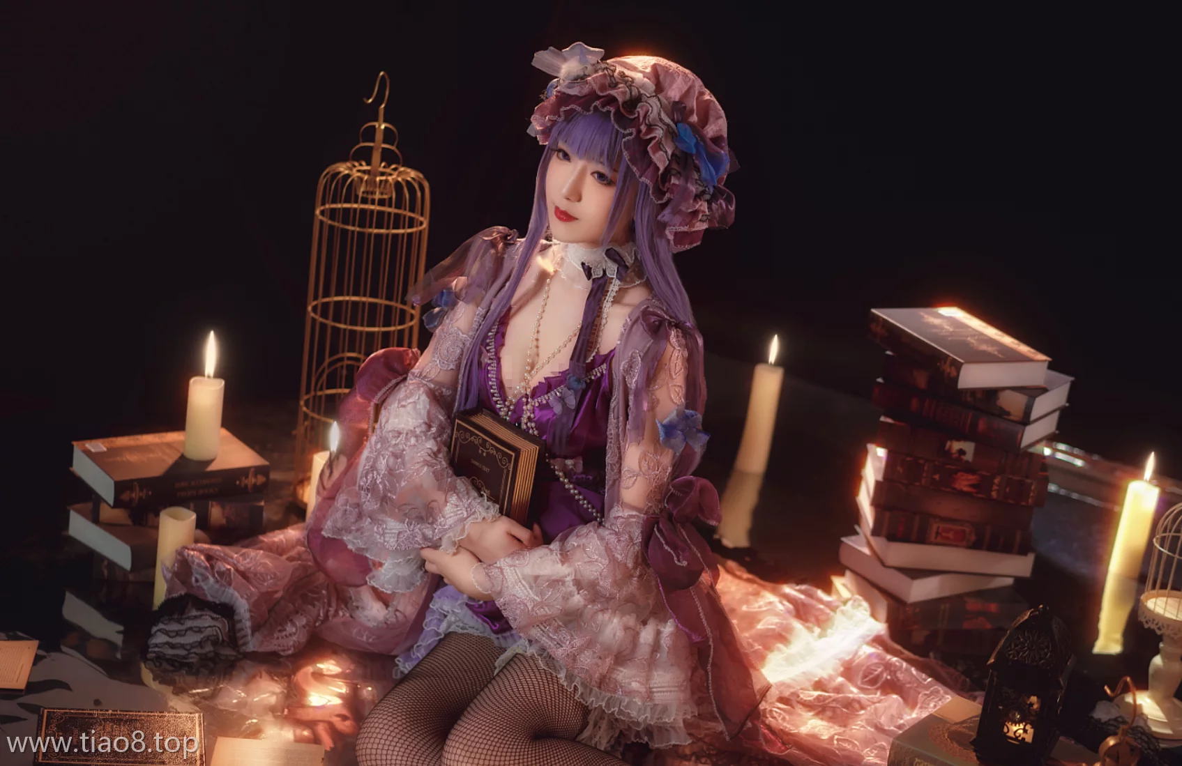 Coser弥音音ww:20P帕秋莉cos,236MB高清暴击,这才是真正的魔法少女!