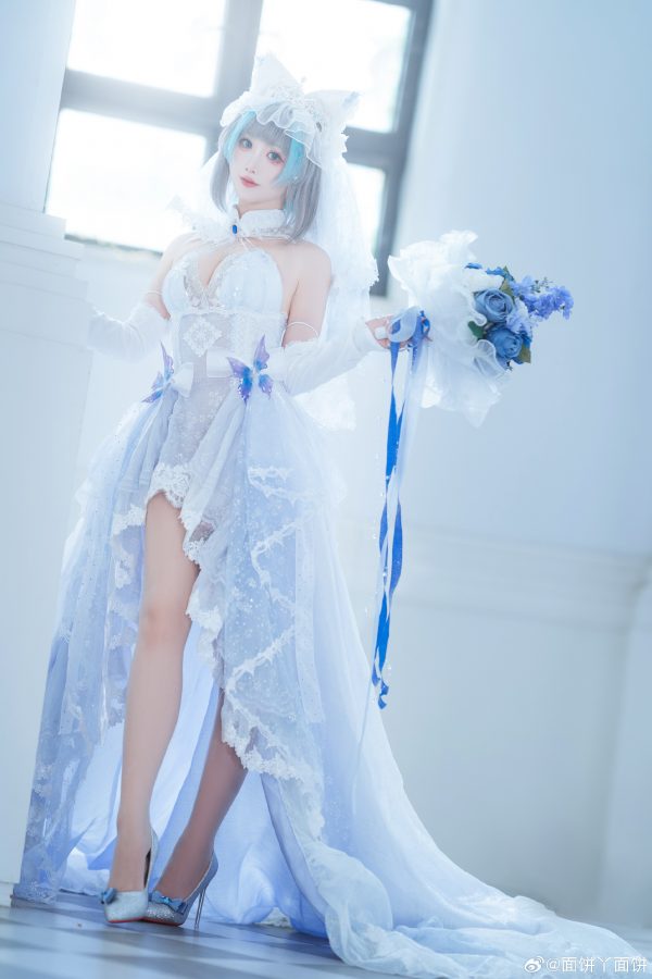 面饼仙儿柴郡花嫁COS:演绎碧蓝航线猫耳头纱下的二次元梦幻 面饼仙儿柴郡花嫁COS:演绎碧蓝航线猫耳头纱下的二次元梦幻