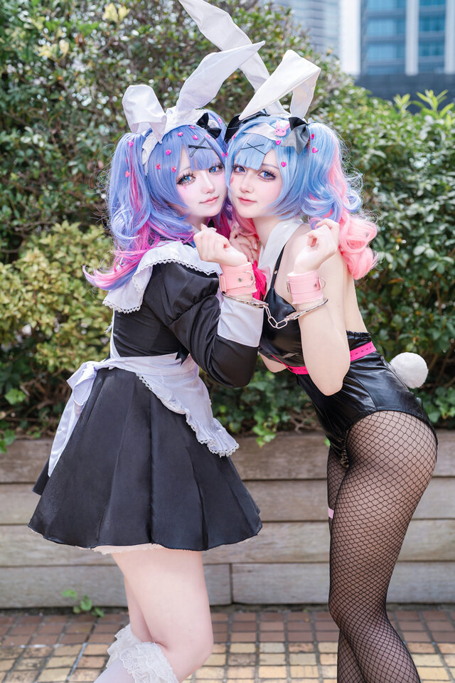 Rabbit Hole初音未来COS｜acosta!女仆初音与兔女郎初音同框
