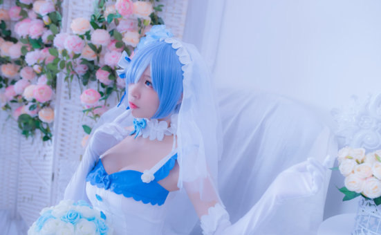 【花开绽放的梦幻婚礼】二佐Nisa小姐姐cos《唯美蕾姆花嫁》