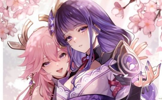 原神cosplay | coser桃景三酪&伊喵君_Nya化身雷电将军和八重神子