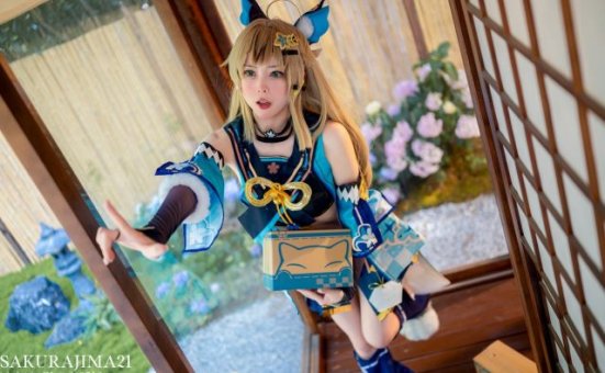 樱岛嗷一cos《原神》绮良良，勾勒出甜美猫娘的独特魅力