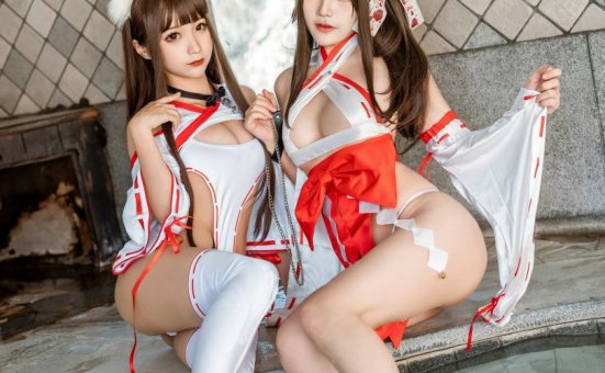 芊川一笑cos巫女 | 一笑芳香沁_巫女·双人狐 (&蠢沫沫) cos作品 [50P-542MB]
