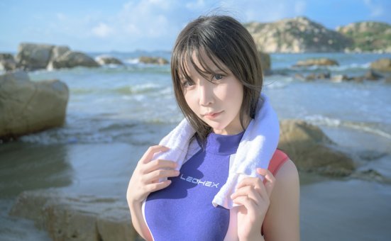 抱走莫子aa/中岛莫之子i竞技泳衣:活力四射的海边写真