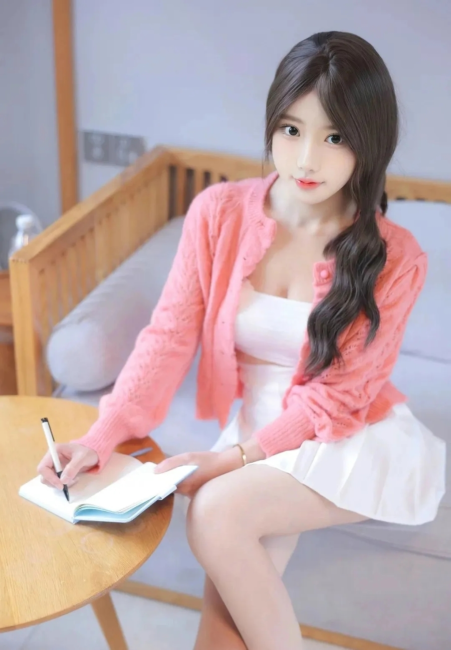 桃妖夭校园粉色服饰外拍，很有个性新人