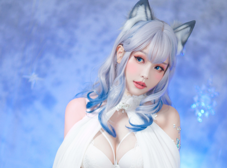 猫耳白丝带：ElyEE子小姐姐的可爱魅力尽显！