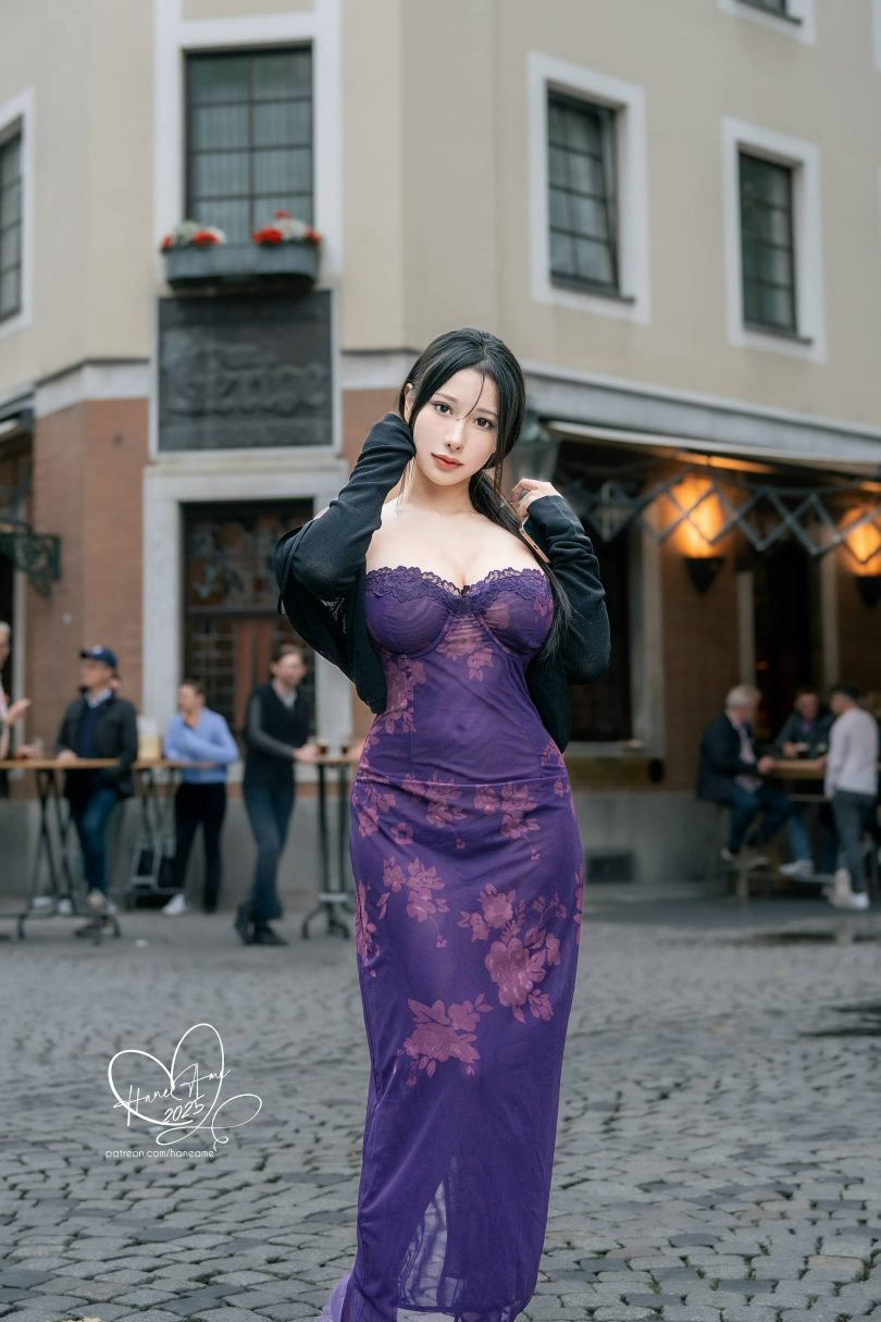 雨波_HaneAmeCOS小妈|雨波HaneAme_紫色吊带裙·小妈cos作品